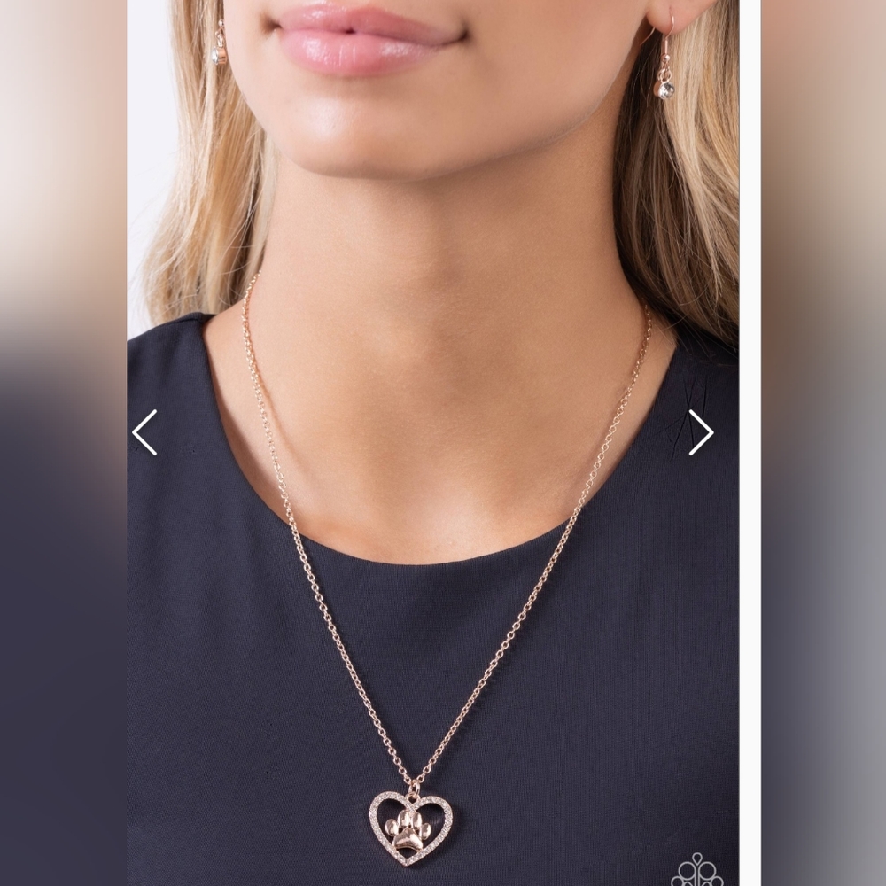 PET in Motion Rose Gold Necklace Rare Fine Heart ❤️.  Vintage - Picture 2 of 4